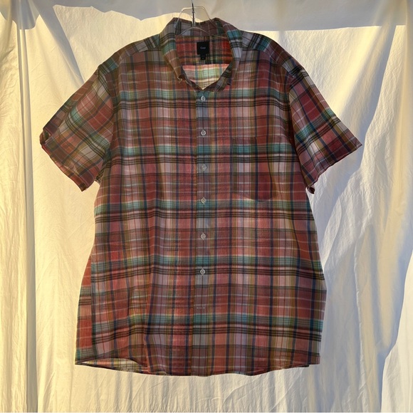 GAP Short Sleeve Shirt VTG Cotton Plaid Size XL - Picture 8 of 11
